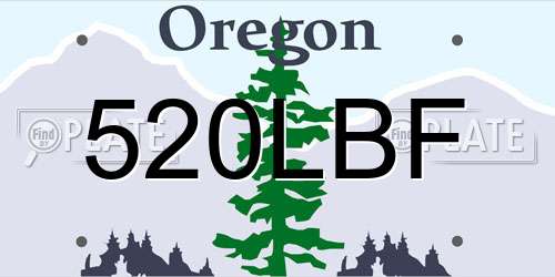 520LBF Oregon License Plate