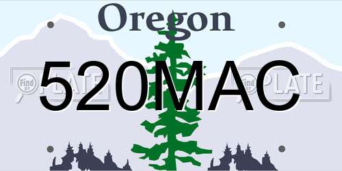 520MAC Oregon License Plate