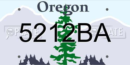 5212BA Oregon License Plate