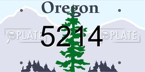 5214 Oregon License Plate