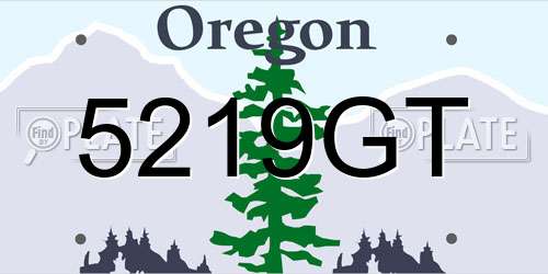 5219GT Oregon License Plate