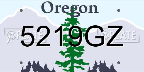 5219GZ Oregon License Plate