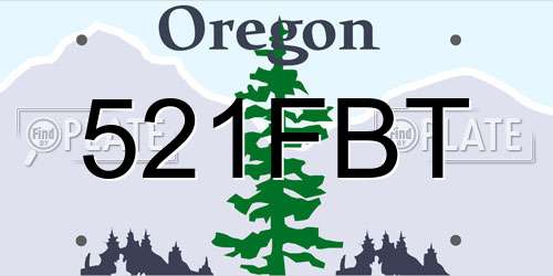 521FBT Oregon License Plate