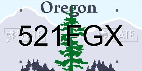 521FGX Oregon License Plate