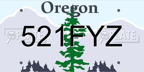 521FYZ Oregon License Plate