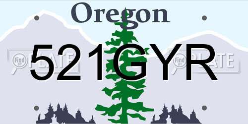 521GYR Oregon License Plate