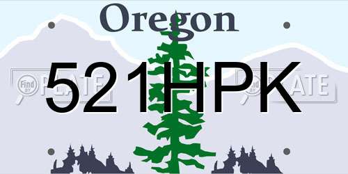 521HPK Oregon License Plate