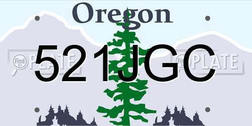 521JGC Oregon License Plate