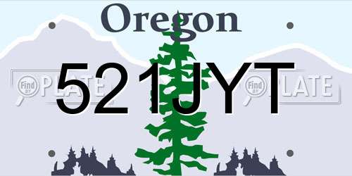 521JYT Oregon License Plate