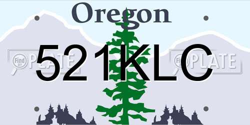521KLC Oregon License Plate
