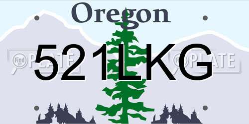 521LKG Oregon License Plate