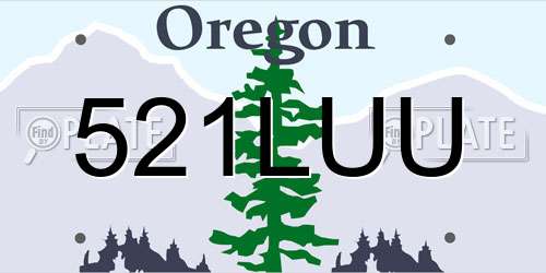 521LUU Oregon License Plate