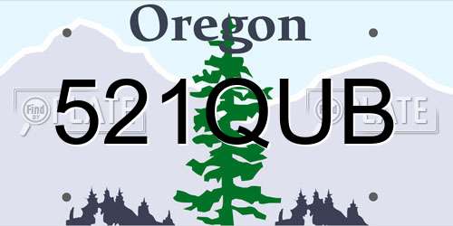 521QUB Oregon License Plate