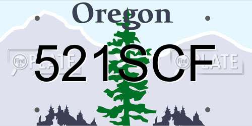 521SCF Oregon License Plate