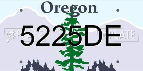 5225DE Oregon License Plate