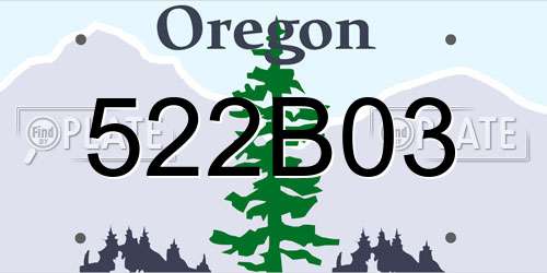 522B03 Oregon License Plate