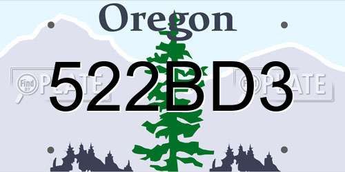 522BD3 Oregon License Plate