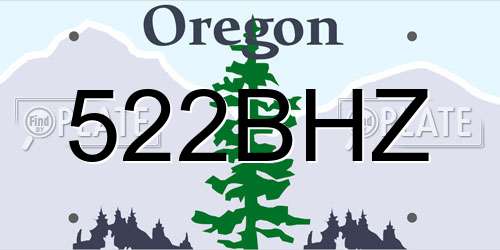 522BHZ Oregon License Plate