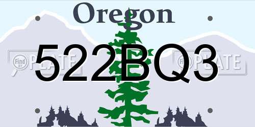 522BQ3 Oregon License Plate