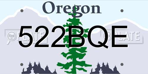 522BQE Oregon License Plate