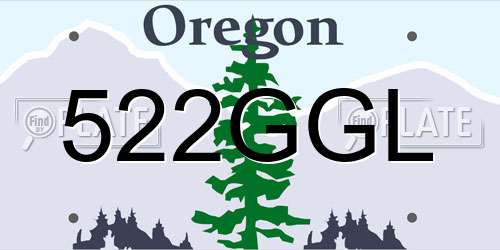 522GGL Oregon License Plate