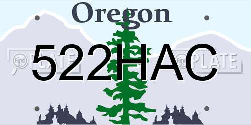 522HAC Oregon License Plate