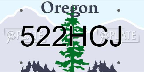 522HCJ Oregon License Plate