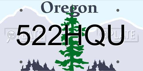 522HQU Oregon License Plate