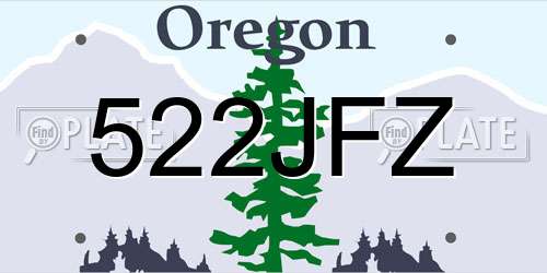 522JFZ Oregon License Plate