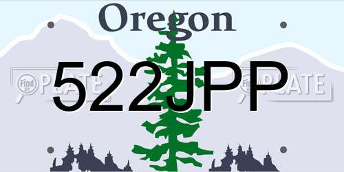 522JPP Oregon License Plate