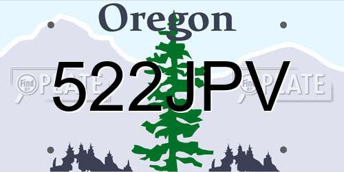 522JPV Oregon License Plate
