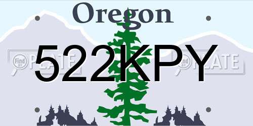 522KPY Oregon License Plate