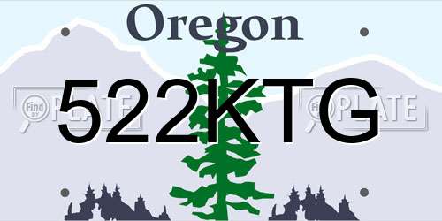 522KTG Oregon License Plate
