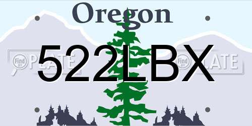 522LBX Oregon License Plate