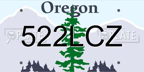 522LCZ Oregon License Plate