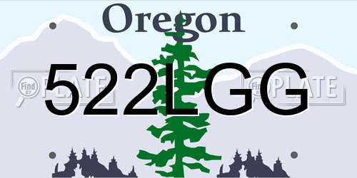 522LGG Oregon License Plate