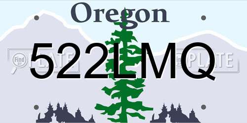522LMQ Oregon License Plate