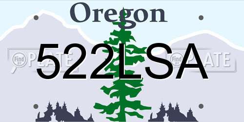 522LSA Oregon License Plate