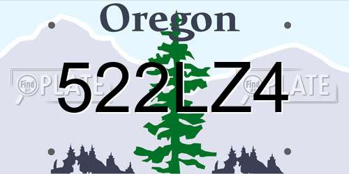 522LZ4 Oregon License Plate