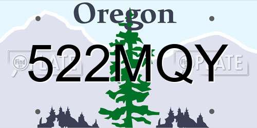 522MQY Oregon License Plate