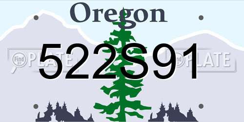 522S91 Oregon License Plate