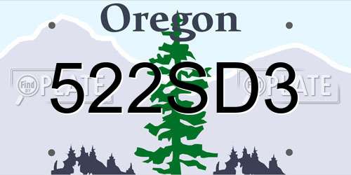 522SD3 Oregon License Plate