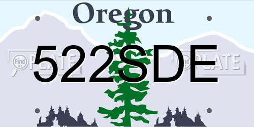 522SDE Oregon License Plate