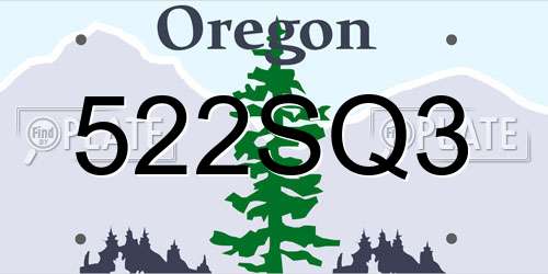522SQ3 Oregon License Plate