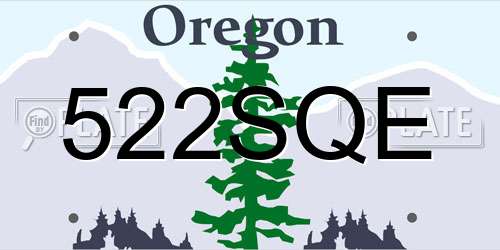 522SQE Oregon License Plate