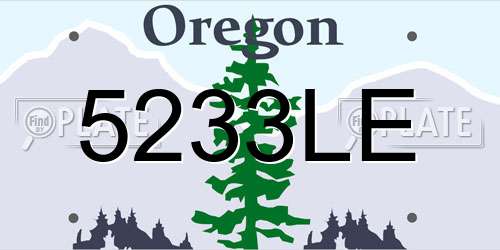 5233LE Oregon License Plate