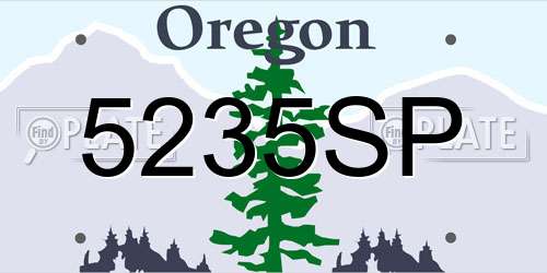 5235SP Oregon License Plate