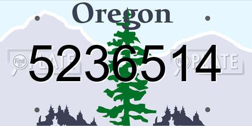 5236514 Oregon License Plate