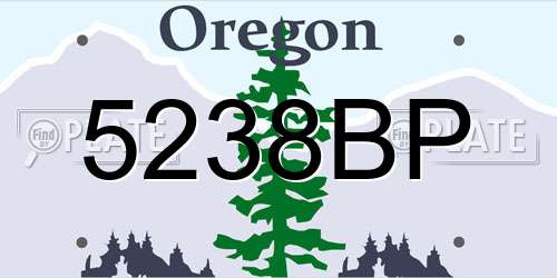 5238BP Oregon License Plate