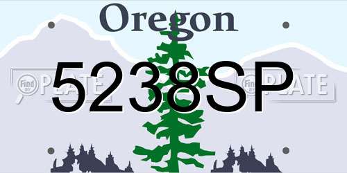 5238SP Oregon License Plate